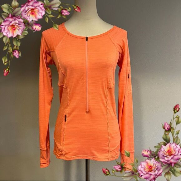 Athleta Orange Long Sleeve Top size small - Picture 1 of 14